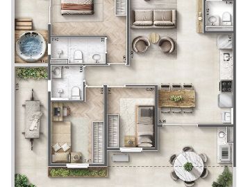 Planta Garden 3 dormit�rios 
