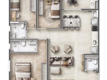 Planta tipo 78,10 m�