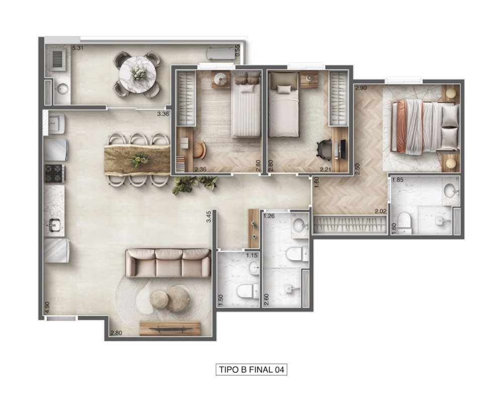 Planta tipo 75,14m�